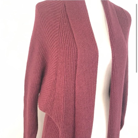 Leith Dolman Sleeve Long Cardigan in Burgundy NWT - Picture 3 of 6